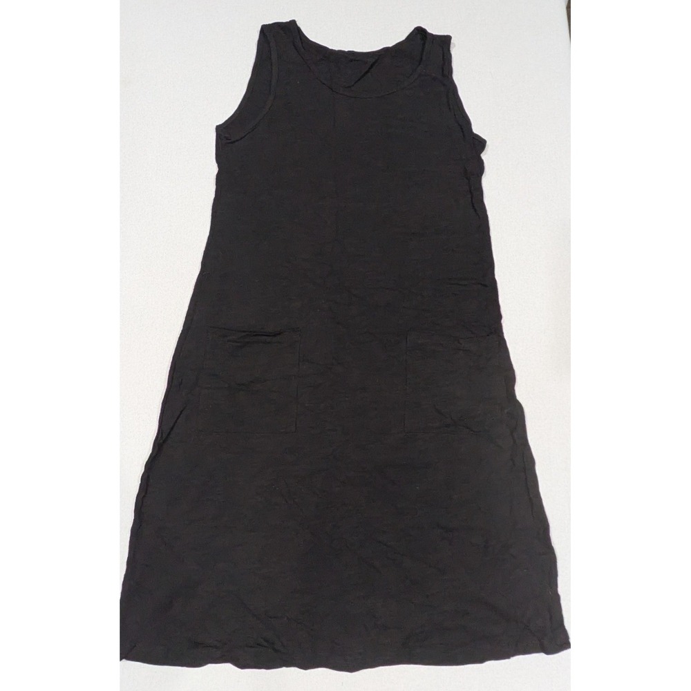 Unbranded Midi Dress Women Medium Black Excellent Sleeveless Pocket A-Line Knit
